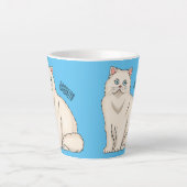 ペルシャ猫のイラストレーション カフェラテマグ (正面)