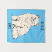 ペルシャ猫のイラストレーション タペストリー (正面(横))