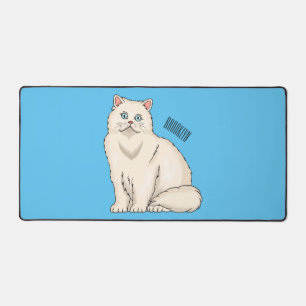 ペルシャ猫のイラストレーション デスクマット