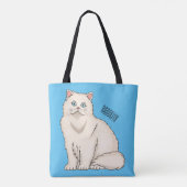 ペルシャ猫のイラストレーション トートバッグ (裏面)