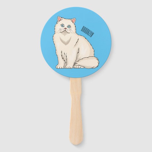 ペルシャ猫のイラストレーション ハンドファン (正面)