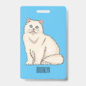 ペルシャ猫のイラストレーション バッジ (裏面)