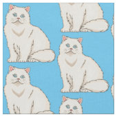 ペルシャ猫のイラストレーション ファブリック (クローズアップ)
