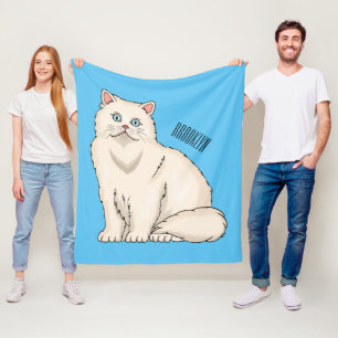 ペルシャ猫のイラストレーション フリースブランケット