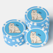 ペルシャ猫のイラストレーション ポーカーチップ (積み重ね)