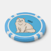 ペルシャ猫のイラストレーション ポーカーチップ (シングル)