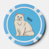 ペルシャ猫のイラストレーション ポーカーチップ (裏面)