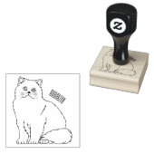 ペルシャ猫のイラストレーション ラバースタンプ (押印)
