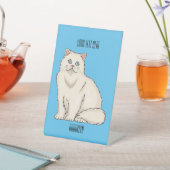 ペルシャ猫のイラストレーション 台座サイン (インサイチュ)