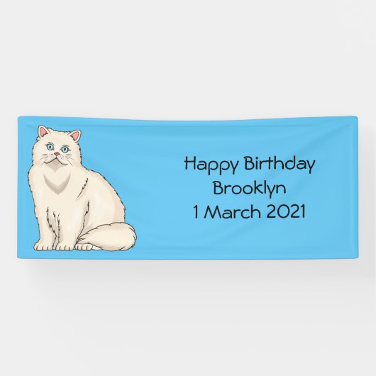 ペルシャ猫のイラストレーション 横断幕 (横)