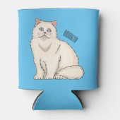 ペルシャ猫のイラストレーション 缶クーラー (正面)