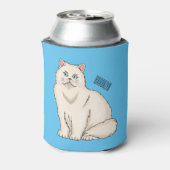 ペルシャ猫のイラストレーション 缶クーラー (缶裏面)