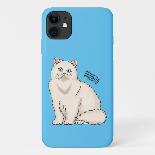 ペルシャ猫のイラストレーション Case-Mate iPhoneケース (裏面)