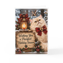 ペルシャ猫のクリスマスカード パーソナライズ