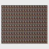 ペルシャ猫のクリスマスプレゼント暖炉 ラッピングペーパー (フラット)