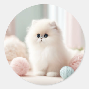 ペルシャ猫のソフトパステルドリーム ラウンドシール