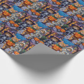 ペルシャ猫のトリックまたはトリートハロウィーンコスチューム ラッピングペーパー (角)