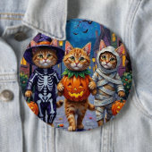 ペルシャ猫のトリックまたはトリートハロウィーンコスチューム 缶バッジ (インサイチュ)