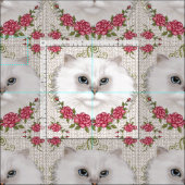 ペルシャ猫のバラ ファブリック (タイル)