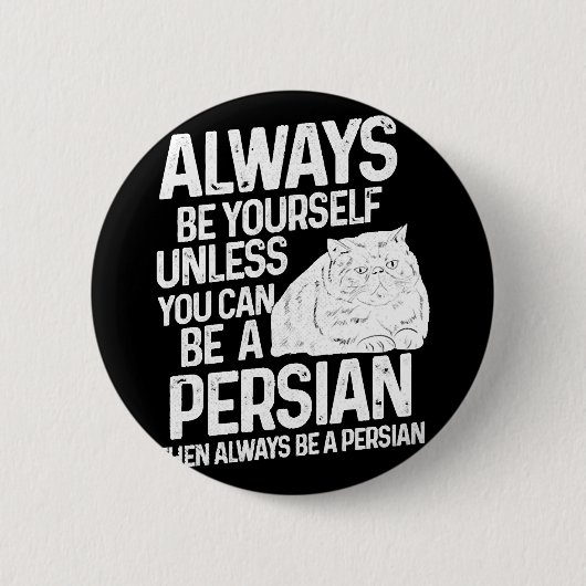 ペルシャ猫のプレゼント 缶バッジ (正面)