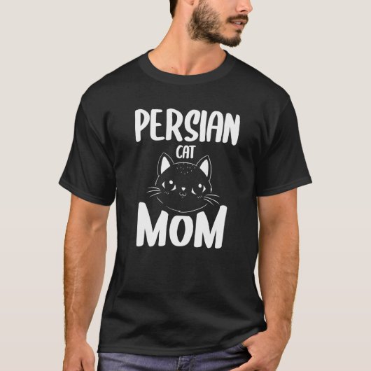 ペルシャ猫のママ 猫 動物 Tシャツ (正面)