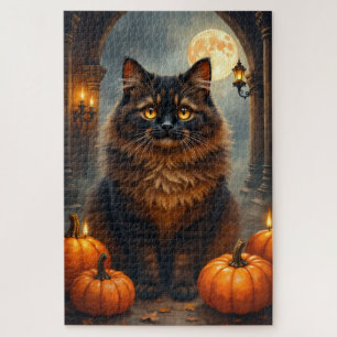 ペルシャ猫のロイヤルハロウィンポートレートアート ジグソーパズル