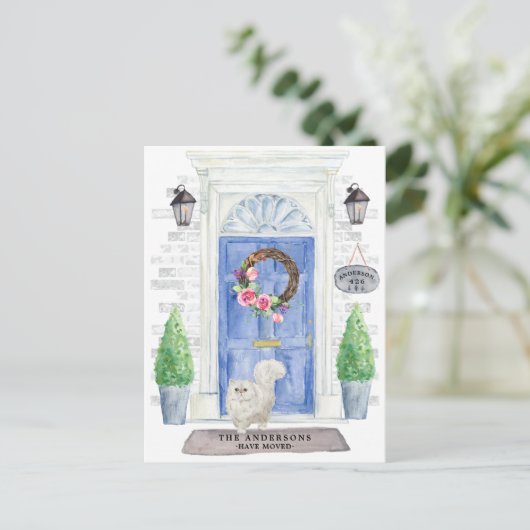 ペルシャ猫の動きのお知らせはがき ポストカード