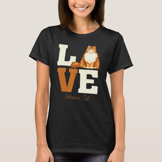 ペルシャ猫の女子キャットレディース猫 Tシャツ (正面)