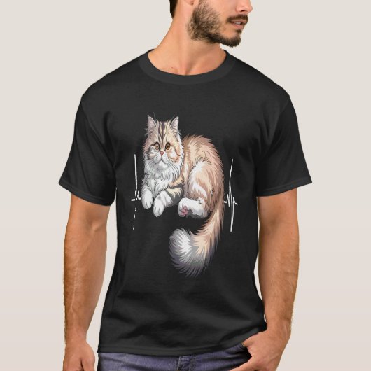 ペルシャ猫の心音 Tシャツ (正面)