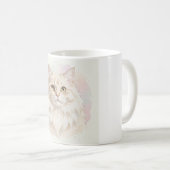 ペルシャ猫の水彩画肖像画 コーヒーマグカップ (正面右)