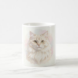 ペルシャ猫の水彩画肖像画 コーヒーマグカップ