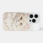 ペルシャ猫の水彩画肖像画 iPhoneケース (裏面横)