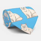 ペルシャ猫の漫画イラスト ネクタイ (ロール)