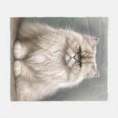 ペルシャ猫の美しいポートレート フリースブランケット (正面(横))