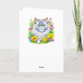 ペルシャ猫の花パーソナライズされた誕生日 カード (裏面)