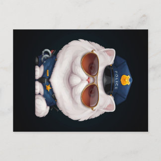 ペルシャ猫の警察官|警察職への贈り物 案内ポストカード