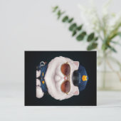 ペルシャ猫の警察官|警察職への贈り物 案内ポストカード (スタンド正面)