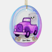 ペルシャ猫の車 セラミックオーナメント (右)