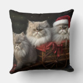 ペルシャ猫の雪そりクリスマスデコ クッション (裏面)