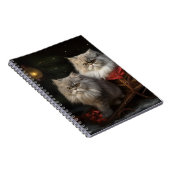 ペルシャ猫の雪そりクリスマスデコ ノートブック (右側)