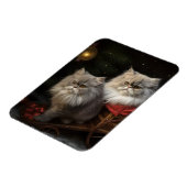 ペルシャ猫の雪そりクリスマスデコ マグネット (左側)