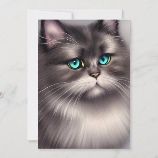 ペルシャ猫の高度に詳細なデジタルトリプチチ シーズンカード (正面)