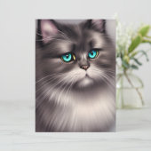 ペルシャ猫の高度に詳細なデジタルトリプチチ シーズンカード (スタンド正面)