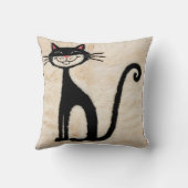 ペルシャ猫の黒と白のキリムクッション クッション (裏面)