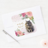 ペルシャ猫イラストレーションハッピーバースデーガールパーティー スクエアシール (封筒)