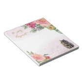 ペルシャ猫イラストレーションピンクガール毎日アクティビティ ノートパッド (アングル)