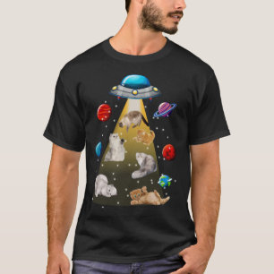 ペルシャ猫エイリアン誘拐用UFO銀河系猫 Tシャツ