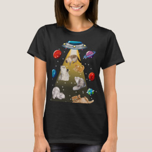 ペルシャ猫エイリアン誘拐用UFO銀河系猫 Tシャツ