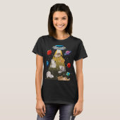 ペルシャ猫エイリアン誘拐用UFO銀河系猫 Tシャツ (正面フル)