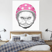 ペルシャ猫オートバイライダー キャンバスプリント (インサイチュ (寝室))